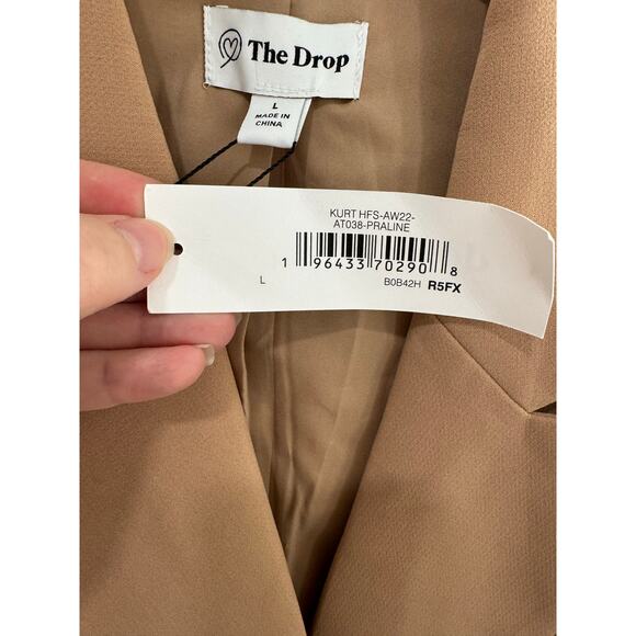The Drop Women’s Kurt Double-Breasted Blazer | Tan | Size Large NWT - Picture 4 of 11